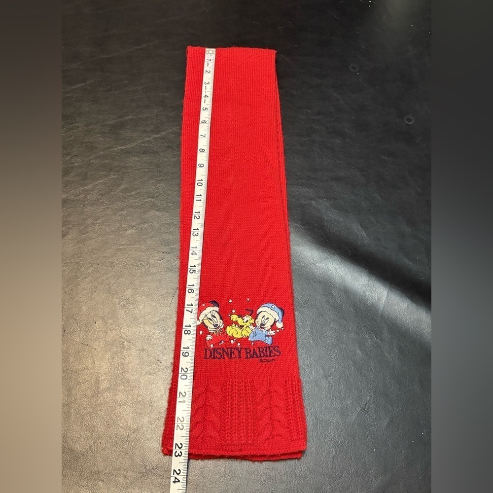 Vintage Disney Babies Vibrant Red Knit Scarf - Picture 4 of 5